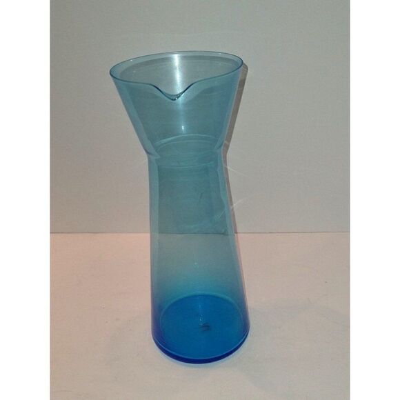 Retro Blue Glass Beaker Carafe Pitcher by Roost San Francisco 9 3/4"  tall - Picture 2 of 6